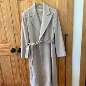 Saks Fifth Avenue Cream Belted Coat